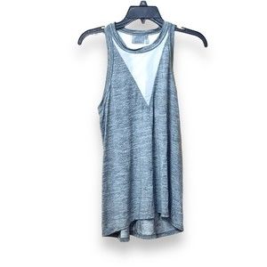 Athleta Utopia Tank Top Womens M Medium Mesh Racerback Gray Athletic Stretch